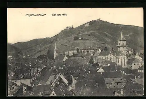 AK Rappoltsweiler, Ortsansicht aus der Vogelschau