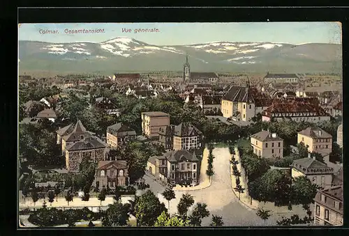 AK Colmar, Gesamtansicht aus der Vogelschau