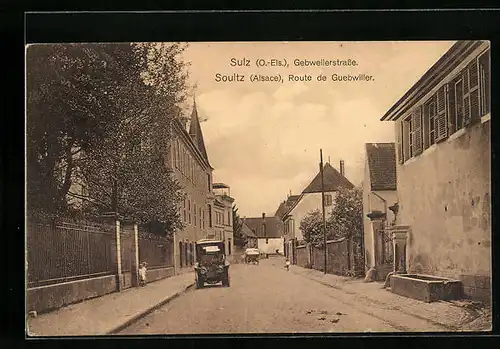 AK Sulz, Gebweilerstrasse mit Auto