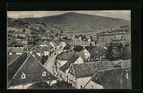 AK Schnierlach, Ortsansicht aus der Vogelschau