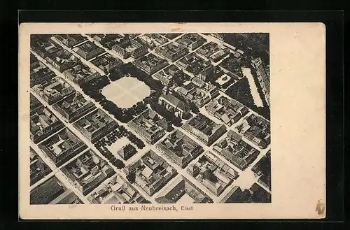AK Neubreisach /Elsass, Ortsansicht aus der Vogelschau