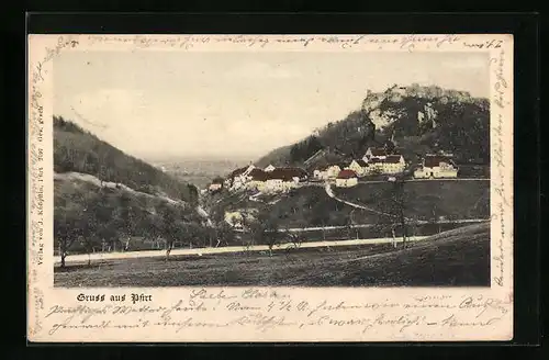 AK Pfirt, Ortsansicht aus der Vogelschau