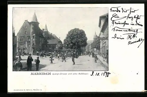 AK Markirch, Lange-Strasse und altes Rathaus
