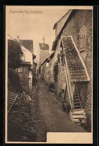 AK Reichenweier, Dorfpartie mit Gasse