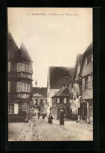 AK Riquewihr, Grand Rue, avec Maison Iriam