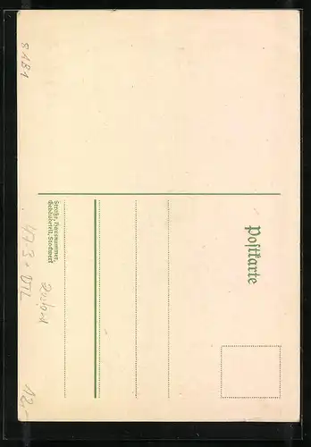 Künstler-AK Karlsruhe, Abitur Absolvia 1939, Ortspartie mit Felsen