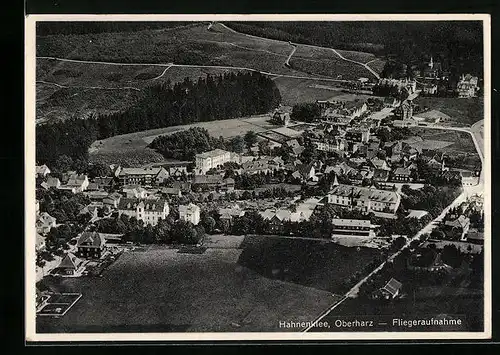 AK Hahnenklee /Harz, Fliegeraufnahme des Ortes