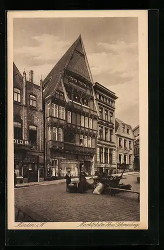 AK Minden i. W., Marktplatz mit Haus Schmieding