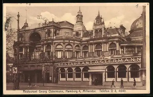 AK Hamburg-St.Pauli, Restaurant von Georg Ostermann am Millerntor