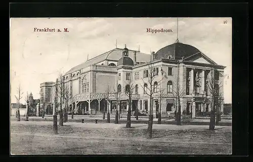 AK Frankfurt a. M., Hippodrom von der Strasse gesehen