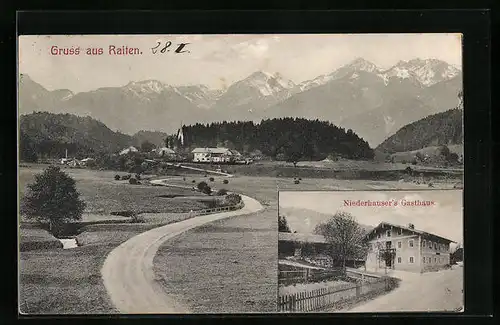 AK Raiten, Niederhauser`s Gasthaus, Totalansicht mit Landschaftspanorama