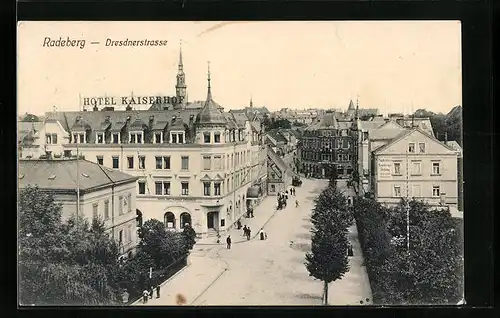 AK Radeberg, Hotel Kaiserhof in der Dresdner Strasse