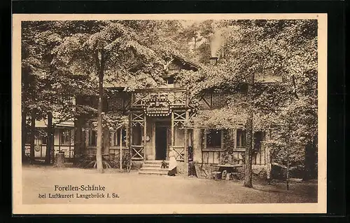 AK Langebrück i. Sa., Gasthaus Forellen-Schänke