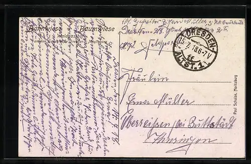 AK Moritzburg b. Dresden, Waldgasthof Baumwiese an der Landstrasse