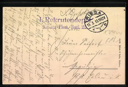 AK Riesa a. Elbe, Blick in die Bismarckstrasse