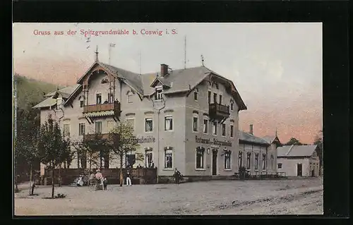 AK Coswig i. S., Restaurant Spitzgrundmühle