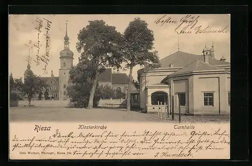 AK Riesa, Klosterkirche und Turnhalle