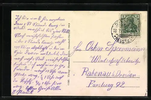 AK Ottendorf-Okrilla-Moritzdorf, Ortsansicht mit Gasthaus