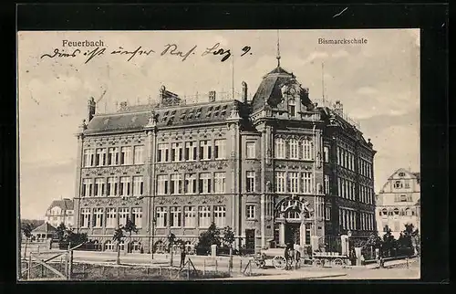 AK Feuerbach, Blick zur Bismarckschule
