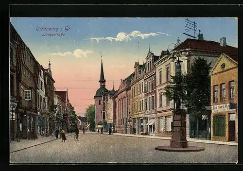 AK Oldenburg i. Gr., Langestrasse mit Passanten