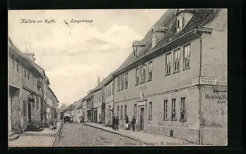 AK Kelbra /Kyffh., Partie in der Langestrasse mit Gasthaus Rathskeller