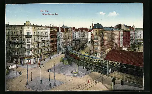 AK Berlin-Kreuzberg, U-Bahnhof Schlesisches Tor aus der Vogelschau