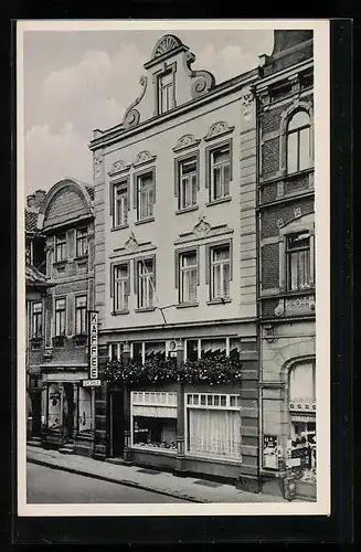 AK Helmstedt, Cafe und Konditorei Otto Förster in der Strassenansicht