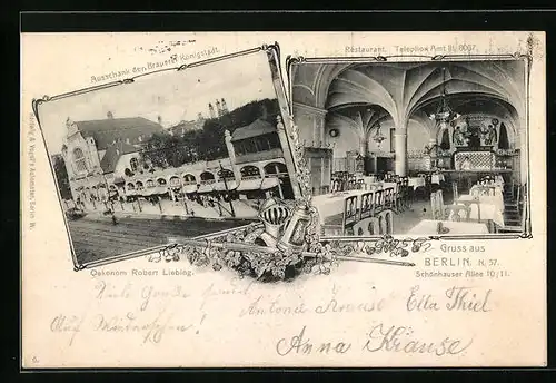 AK Berlin, Gasthaus der Brauerei Königstadt in der Schönhauser Allee 10 /11