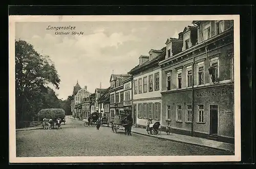 AK Langensalza, Gothaer Strasse mit Gasthof zum Adler