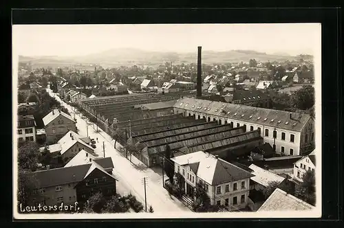 AK Leutersdorf, Fabrik aus der Vogelschau