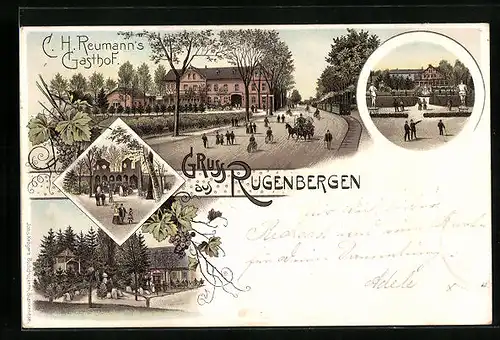Lithographie Rugenbergen, C. H. Reumanns Gasthof