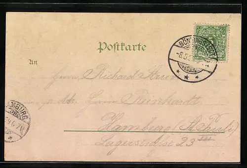 Lithographie Rugenbergen, C. H. Reumanns Gasthof