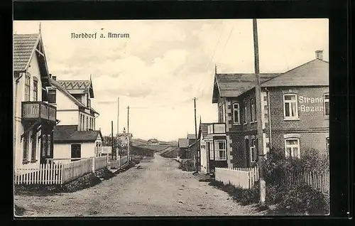 AK Norddorf a. Amrum, Strassenpartie am Strand-Bazar