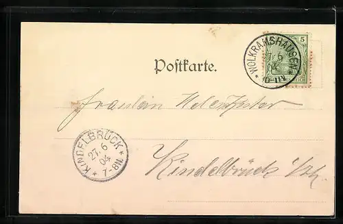 AK Wolkramshausen, Gasthof zum Deutschen Hause, Villa Schreiber, Postamt