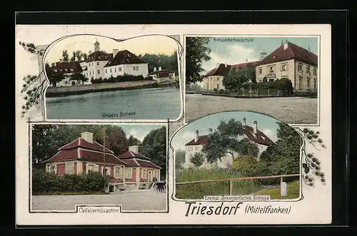 AK Triesdorf /Mittelfranken, Cavalierhäuschen, Ehemal. Senkendorfsches Schloss, Kreisackerbauschule