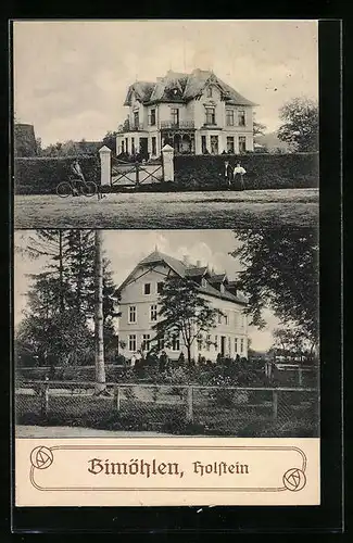 AK Bimöhlen /Holstein, Blick auf eine Villa, grosses Gebäude