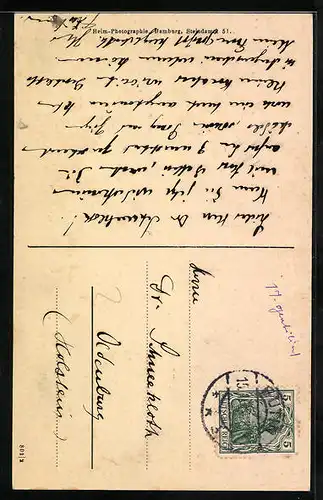 AK Schönwalde, Pastorat, Strassenpartie an der Kirche