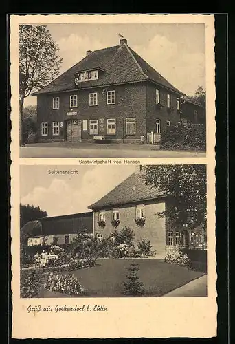 AK Gothendorf b. Eutin, Gasthaus von Hansen mit 