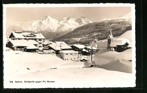 AK Sedrun, Dorfpartie gegen Piz Muraun