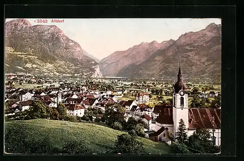 AK Altdorf, Gesamtansicht aus der Vogelschau