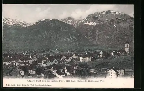AK Altdorf, Chef lieu du canton d`Uri, Statue de Guillaume Tell