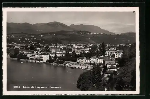 AK Lugano-Cassarate, Generalansicht am Lago di Lugano