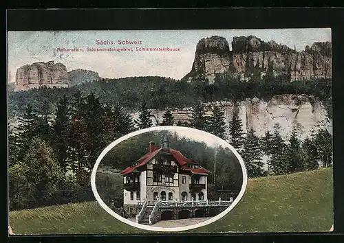 AK Bad Schandau, Gasthaus Schrammsteinbaude im Schrammsteingebiet