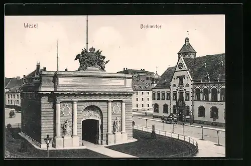 AK Wesel, Berlinertor und Kaiserliches Postamt