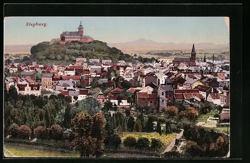 AK Siegburg, Panoramablick auf die Stadt