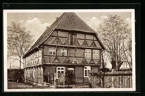AK Lüne, Gasthof Klosterkrug, Fachwerkhaus von 1570