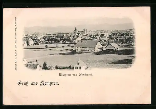 AK Kempten, Panoramablick von Nordwest