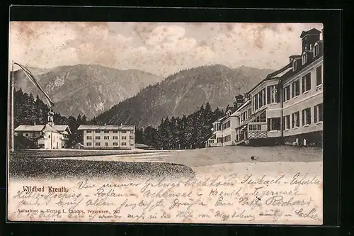 AK Kreuth, Teilansicht mit Gebirgswand