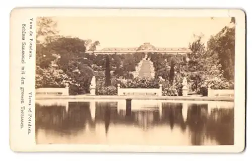 Fotografie B. J. Hirsch, Berlin, Ansicht Potsdam, Blick auf das Schloss Sanssouci mit den grossen Terrassen