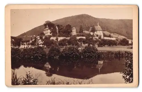 Fotografie Carl Fuchs, Calw, Ansicht Hirsau, Blick über den Fluss auf das Kloster Hirsau